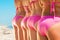 Side view of girls in bikini