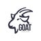 Side view goat head logo for meat and dairy products