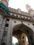 Side view of the great historical gate & x27;Charminar& x27; situated in the city of Hyderabad, India.