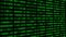 Side view of Green binary digital code