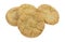 Side view of a group of gluten free Snickerdoodle cookies isolated on a white background