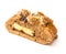 Side view healthy and yummy bread with walnut raisin and melon seed with clipping path