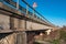 Side View of a Long Road Viaduct Built in Reinforced Concrete with Guard rail