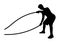 Side view of man silhouette doing rope training