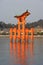 Side View Of Miyajima Torii at Sunset