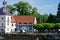 side view of Moated castle Haus Rodenberg in Aplerbeck, Dortmund