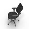 Side view of modern office chair from black fabric. Isolated on white. 3D illustration