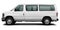 Side view of a modern passenger American minibus in white.