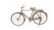 side view old and dirty brown frame bicycle on white background, object, decor, transport, gift, decoration, copy space