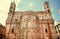 Side view on old towers of the 18th century catholic Palermo Cathedral, Sicily. UNESCO World Heritage Site