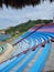 Side view of the open-air auditorium in Acapulco known as Sinfonia del Mar