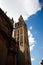 Side view of the ornate Cathedral bell tower