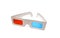Side view of a pair of 3D glasses Isolated on white background