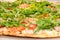 SIDE VIEW PIZZA RUCOLA VEGETABLE VEGETARIAN