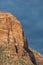 Side view portrait orientation of the Watchman rock formation in Utah