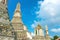 Side view of prangs of Wat Arun in Bangkok