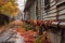 side view of a rain gutter struggling to drain water