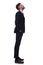 side view of relaxed standing businessman looking up at something