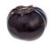 side view of ripe fresh round dark purple eggplant