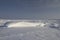 Side view of Sastrugi, wind carved ridges in the snow, near Arviat, Nunavut