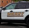 Side view of Sheriff`s car door