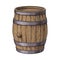 Side view of sketch style standing wooden barrel