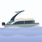 Side View Sport Arch Pontoon Boat Vector Illustration