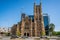 Side view of the St Francis Xavier`s Cathedral a Roman a Latin Catholic Church in Adelaide SA Australia