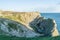 Side view of Stair Hole cove in Dorset, southern England