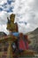 Side view of the statue of Maitreya Buddha at Deskit Diskit Gompa, Ladakh, India.