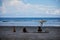 Side view of surfers holding surfboard and walking in beach