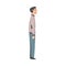 Side View of Talking Young Man, Male Person Chatting or Sharing Impressions Cartoon Style Vector Illustration