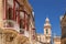 A side view of traditional Maltese style balconies in Mdina. Malta.