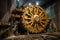 side view of tunnel boring machine with exposed gears