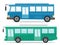 Side view of two city buses vector illustration.