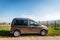 Side view VW volkswagen Caddy van parked in vineyards of Alsace