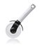 Side view of white plastic pizza cutter