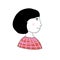 Side view woman avatar. Cute girl Logo or avatar illustration