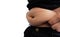 Side view of woman hand catching fat body belly paunch , diabetic risk factor