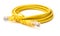 Side view yellow RJ45 computer network connecting cable with clipping path