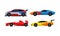 Side Viewed Colorful Sport Cars Vector Set
