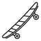 Side wood skateboard icon, outline style