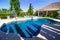Side Yard Swimming Pool with Fountain