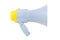 Side of yellow and gray megaphone