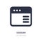 sidebar icon on white background. Simple element illustration from UI concept