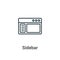Sidebar outline vector icon. Thin line black sidebar icon, flat vector simple element illustration from editable ui concept
