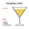 Sidecar ar alcoholic cocktail vector illustration recipe isolated