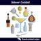 Sidecar cocktail. Infographic set of isolated elements on white background