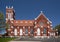 Sideview of the historic Saint Patrick Catholic Parish Church in Denison, Texas.