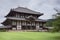 Sideview of Todai-ji temple housing largest Buddha statue.